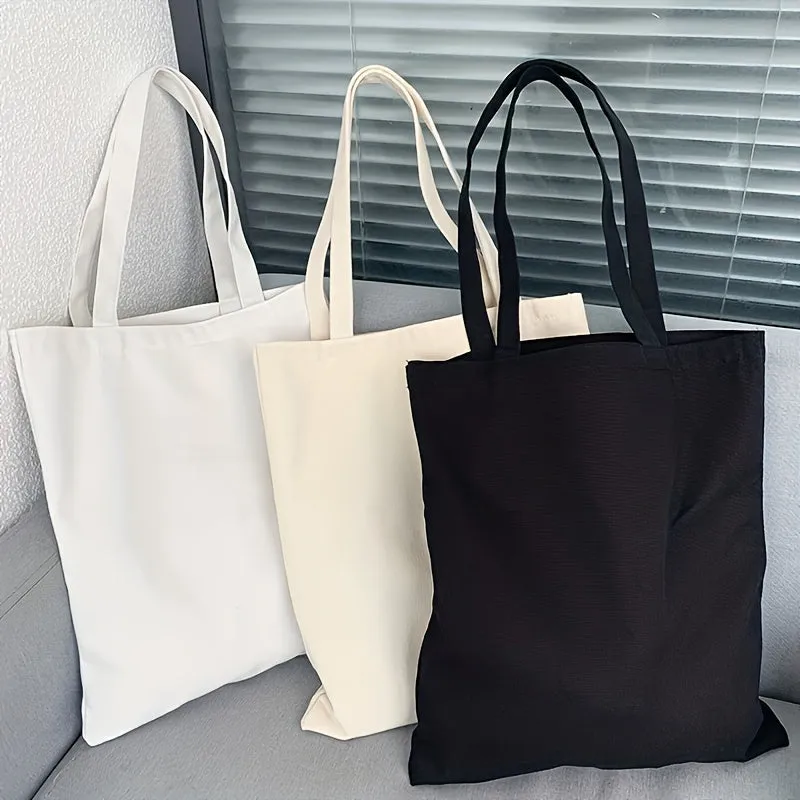 1pc High-Quality Women Men Handbags Canvas Tote Bags Reusable Cotton Grocery High Capacity Shopping Bag