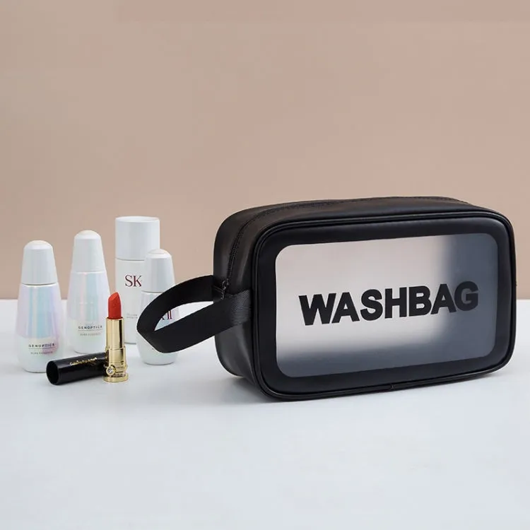 2 PCS Frosted Translucent Waterproof Storage Bag Cosmetic Bag Swimming Bag Wash Bag Black M