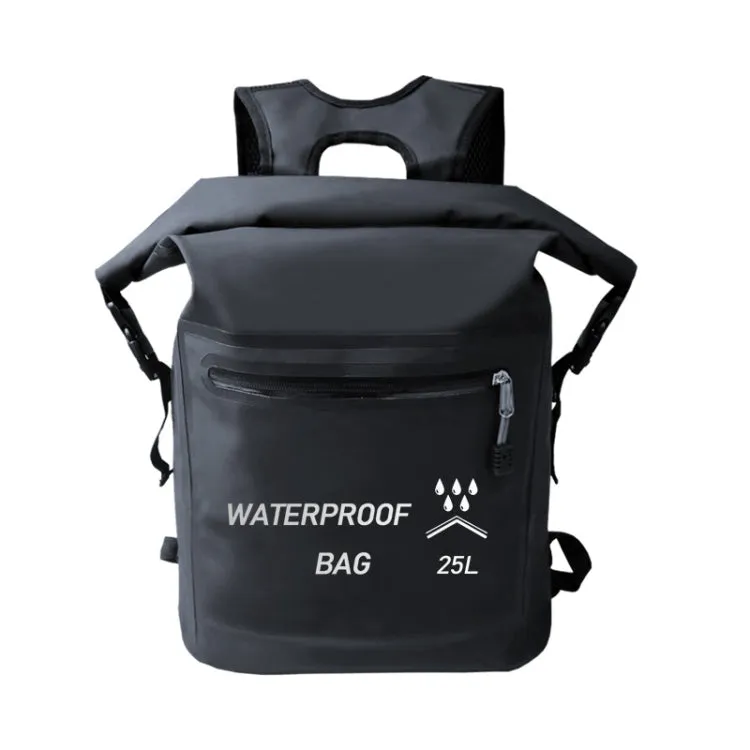 25L Outdoor Swimming Upstream Waterproof Bag Beach Bag(Black)