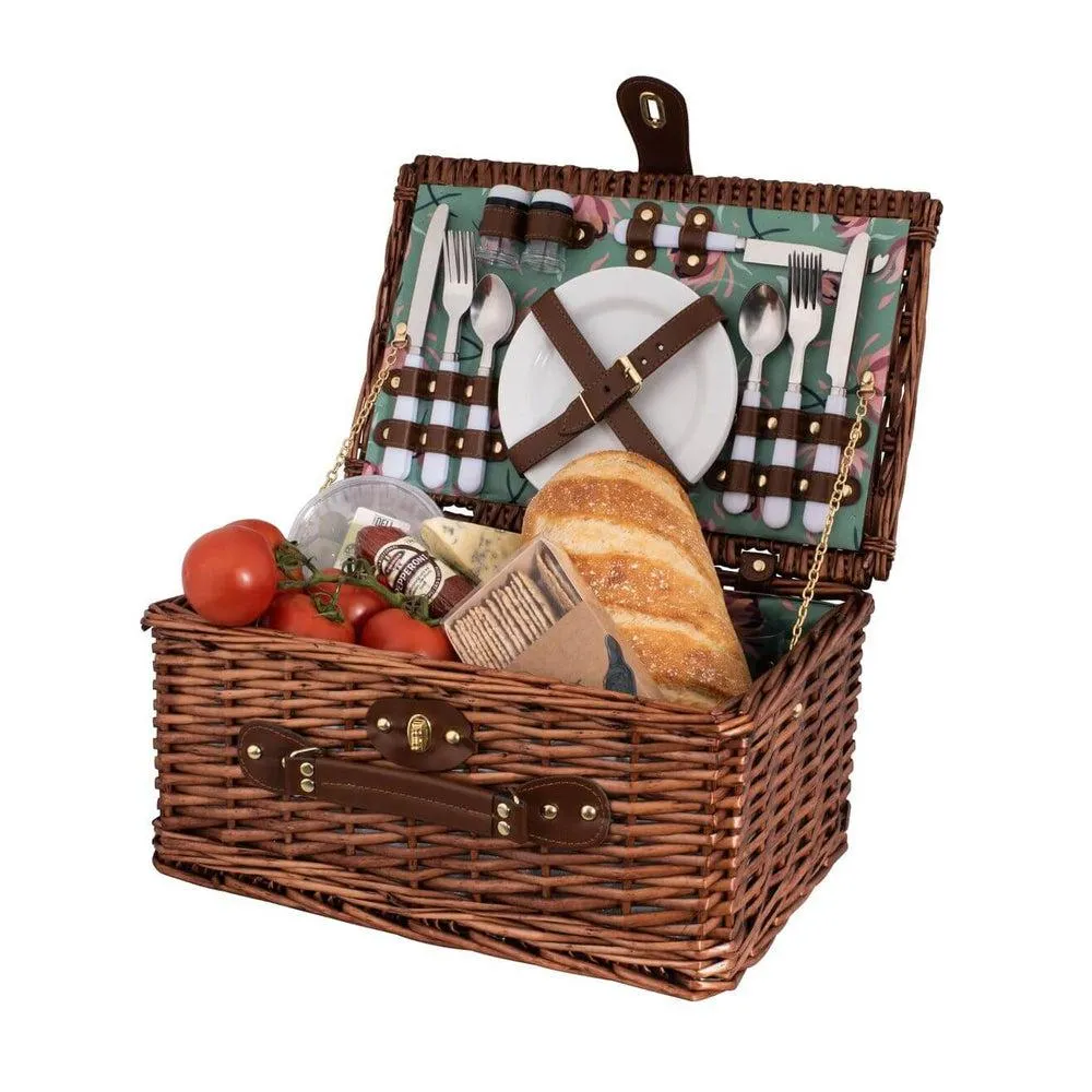 4 Person Woven Picnic Basket Posey