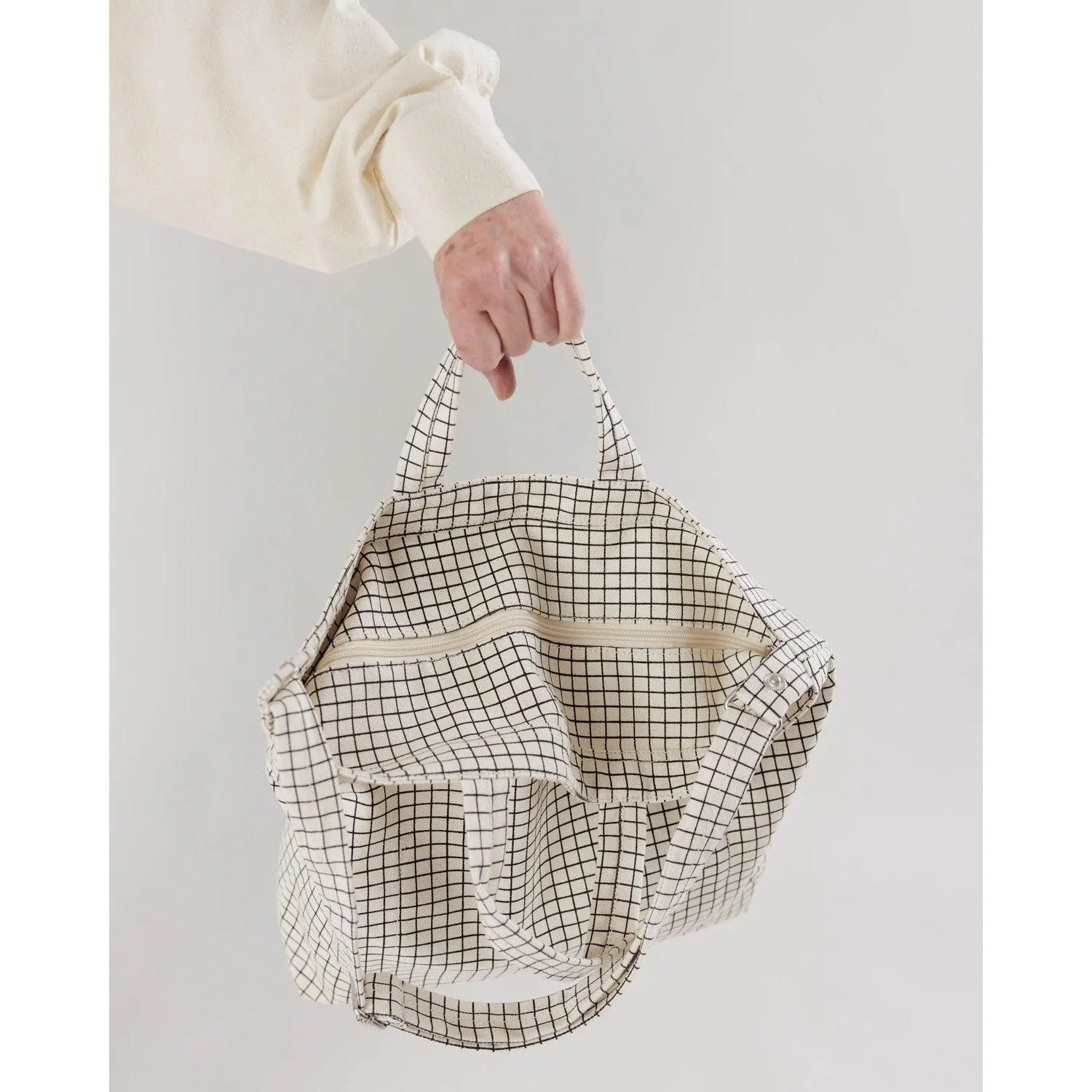 Baggu - Horizontal zip duck bag - Natural Grid