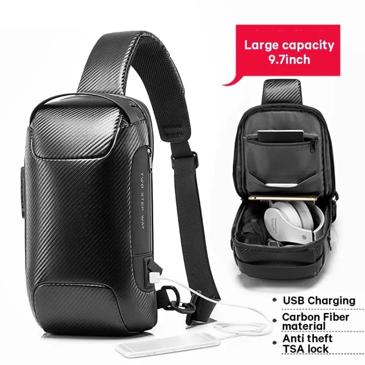 Bange 22085 plus Carbon Fiber Anti-theft Waterproof Crossbody Chest Bag for Men & Women, Size: 34 x 18 x 10cm(Black)