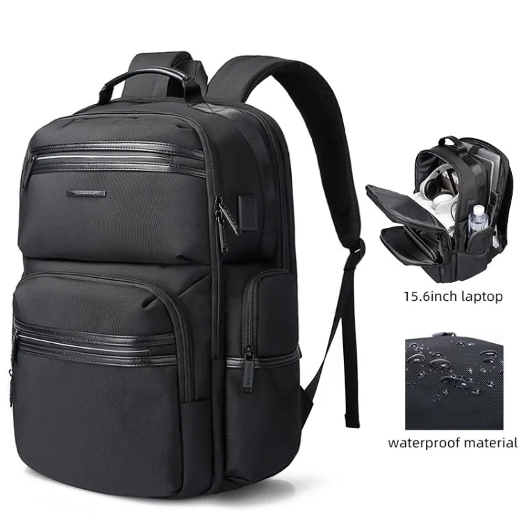 Bange BG-2601 Men Oxford Cloth Waterproof Backpack with USB Port, Size: 46 x 33 x 19cm(Black)