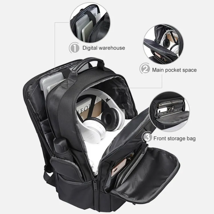 Bange BG-2601 Men Oxford Cloth Waterproof Backpack with USB Port, Size: 46 x 33 x 19cm(Black)