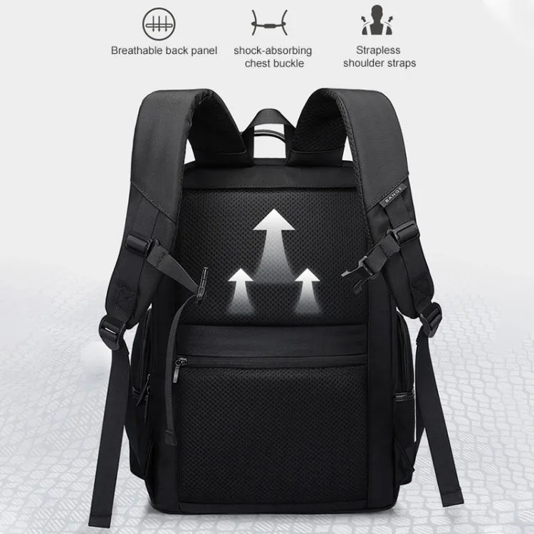 Bange BG-2601 Men Oxford Cloth Waterproof Backpack with USB Port, Size: 46 x 33 x 19cm(Black)