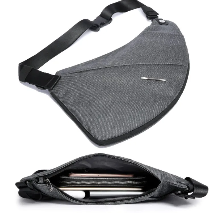 Bange BG-7378 Men Crescent Waterproof Crossbody Chest Bag, Size: 43 x 22 x 2.5cm (Grey)