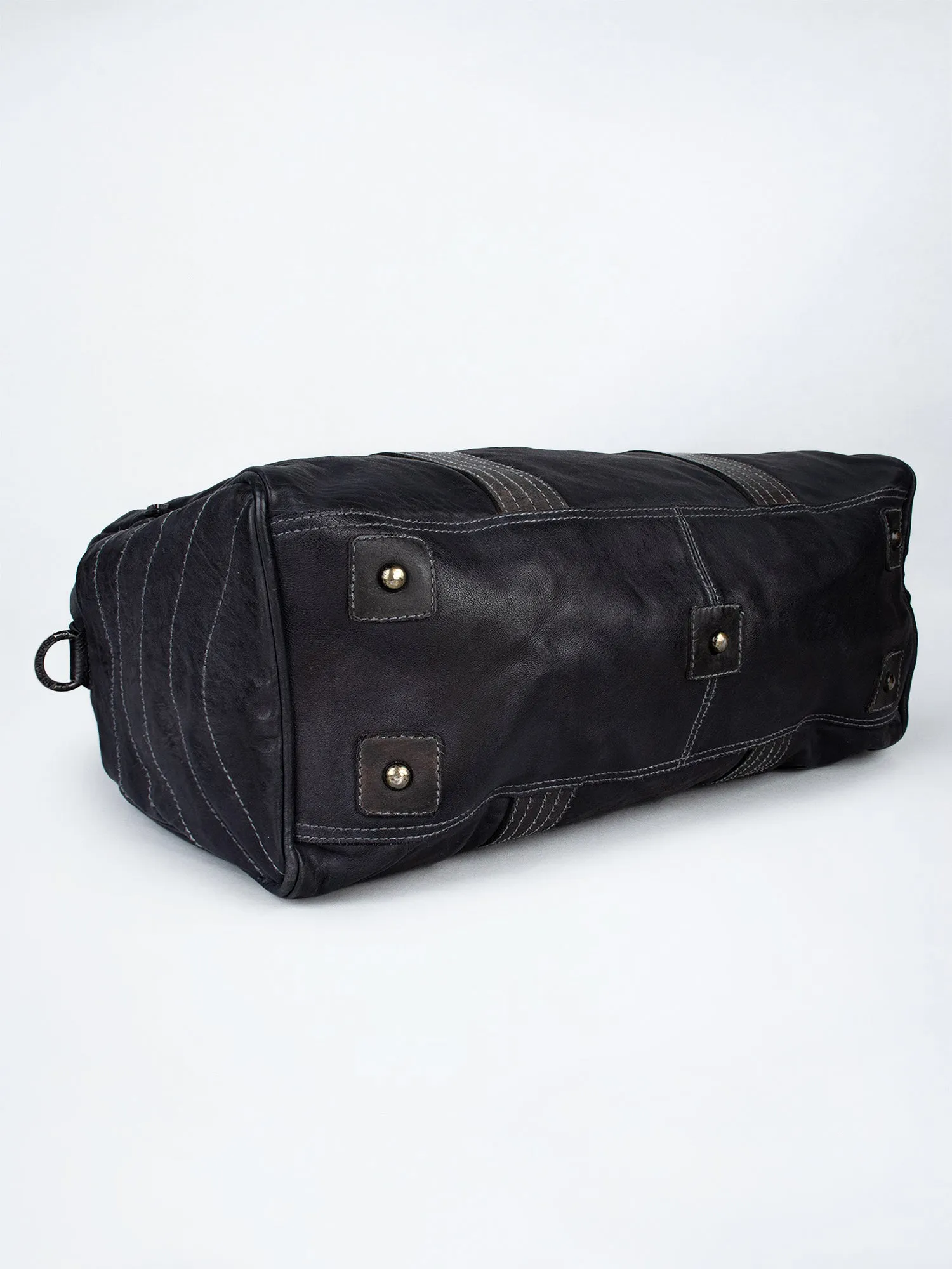 Black Leather Weekender Bag