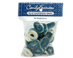 Blue Raspberry Gummi Rings 6.5 oz. Bags