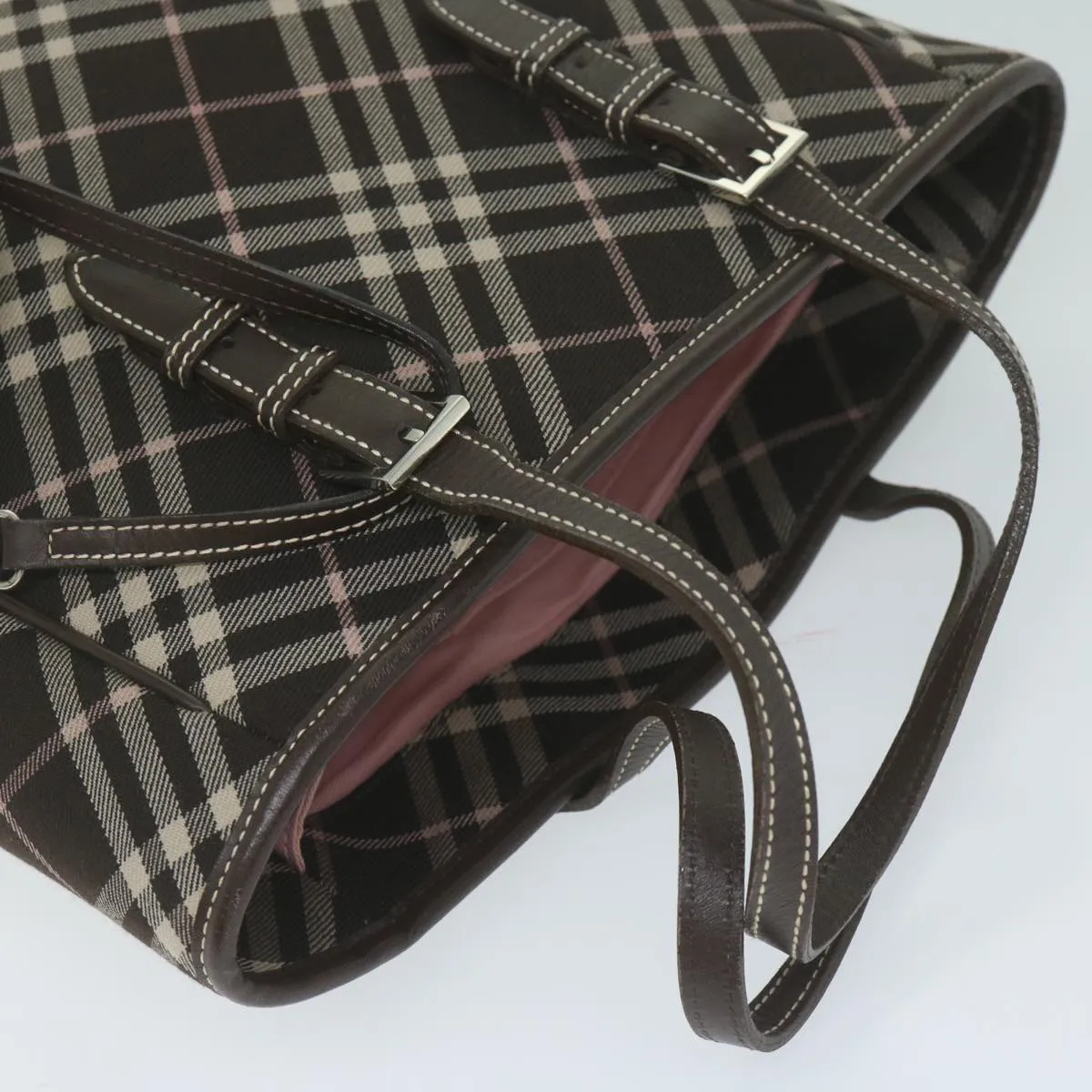 BURBERRY Nova Check Blue Label Shoulder Bag Canvas Brown  60062