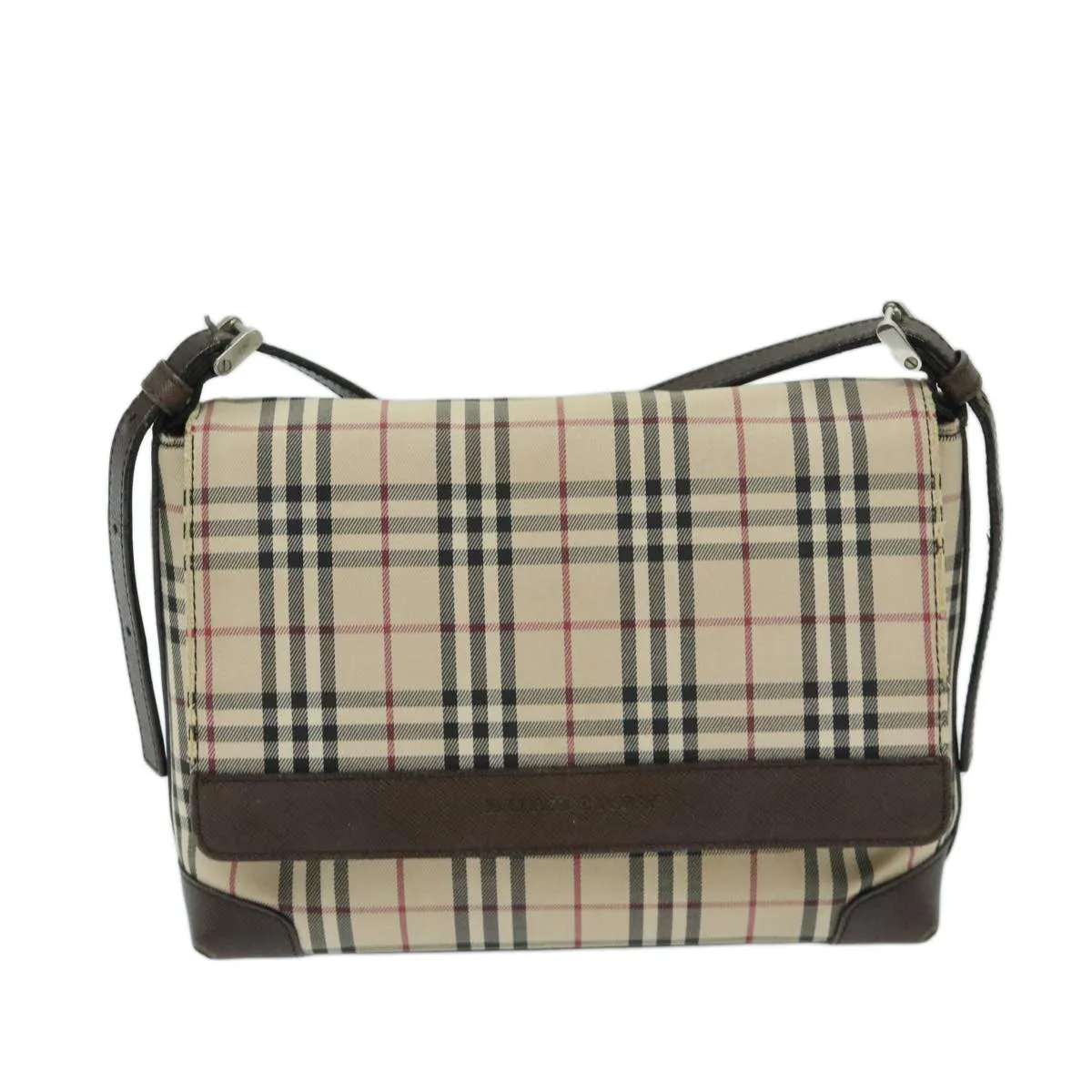 BURBERRY Nova Check Shoulder Bag Canvas Beige Brown  68814