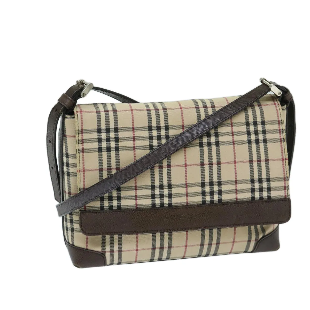 BURBERRY Nova Check Shoulder Bag Canvas Beige Brown  68814