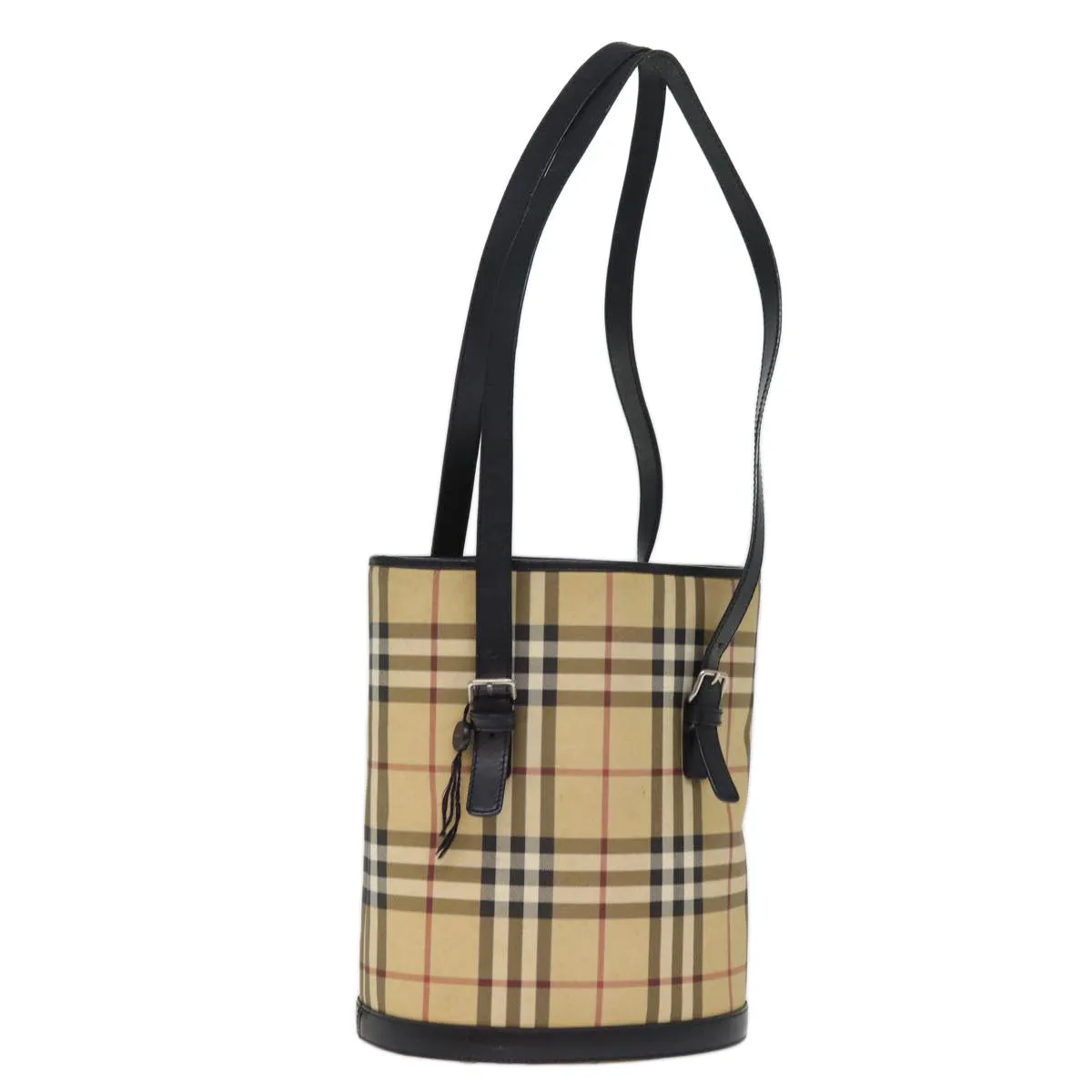 BURBERRY Nova Check Shoulder Bag PVC Leather Beige  bs14740