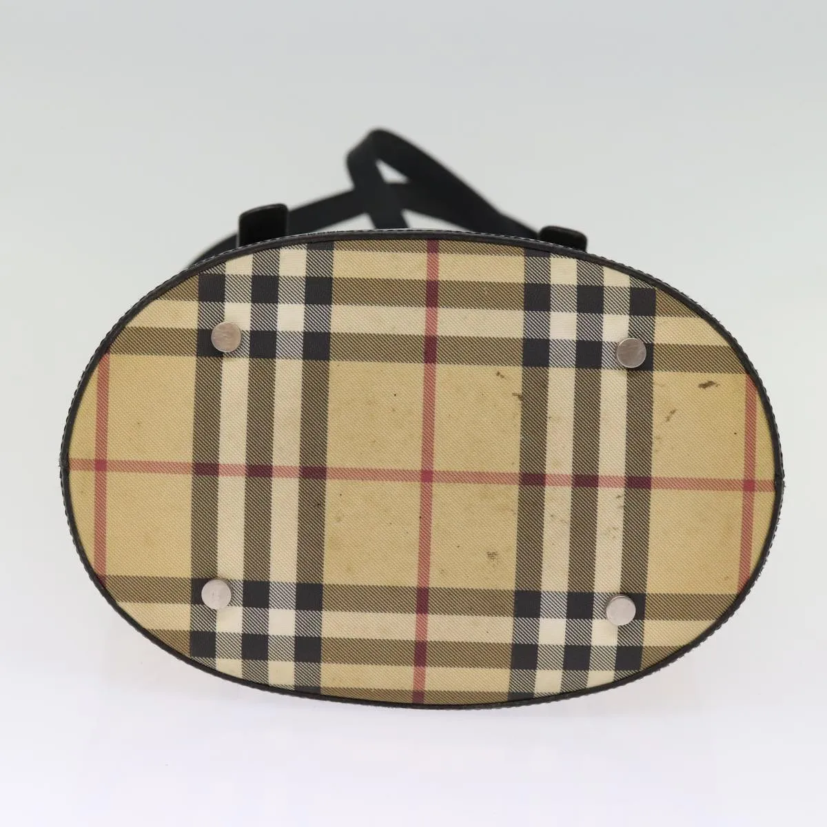 BURBERRY Nova Check Shoulder Bag PVC Leather Beige  bs14740