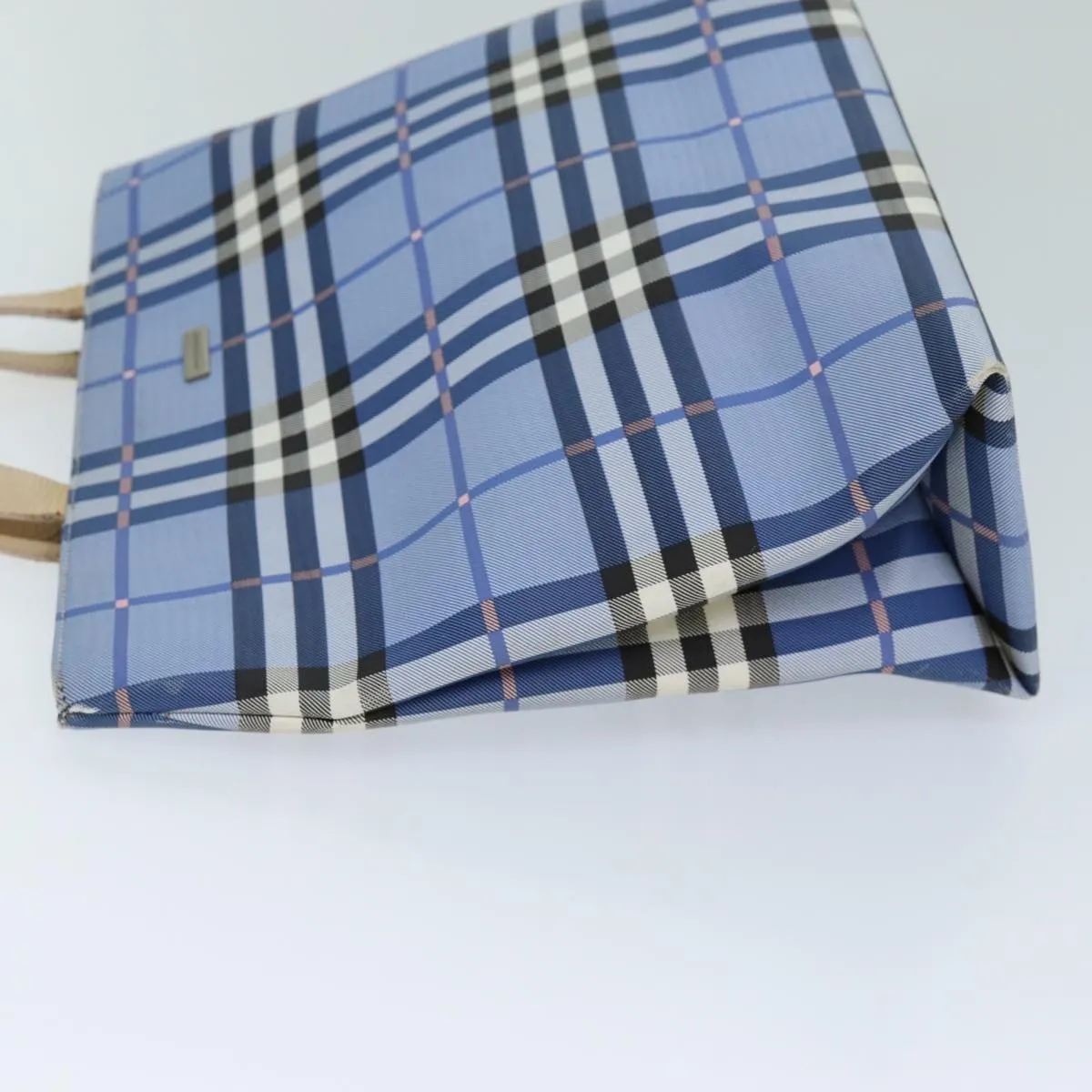 BURBERRY Nova Check Tote Bag Nylon Blue  73344