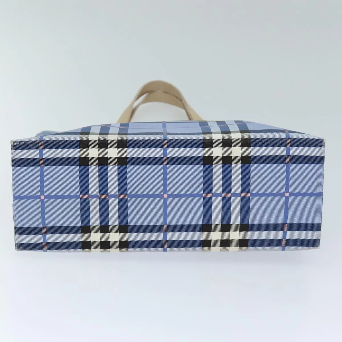 BURBERRY Nova Check Tote Bag Nylon Blue  73344