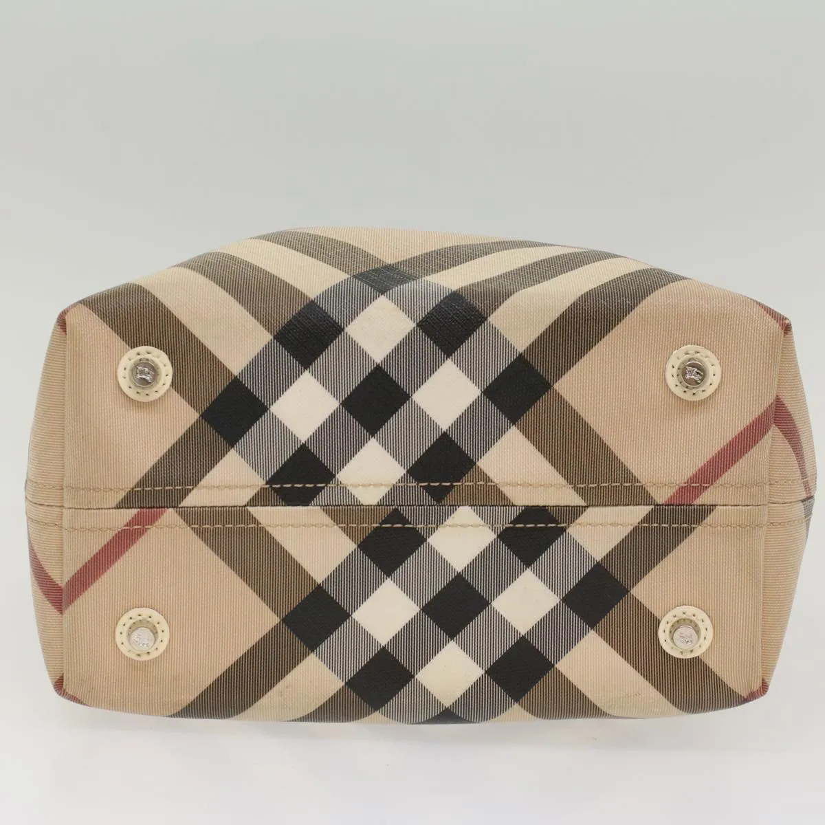 BURBERRY Nova Check Tote Bag PVC Leather Beige  51455