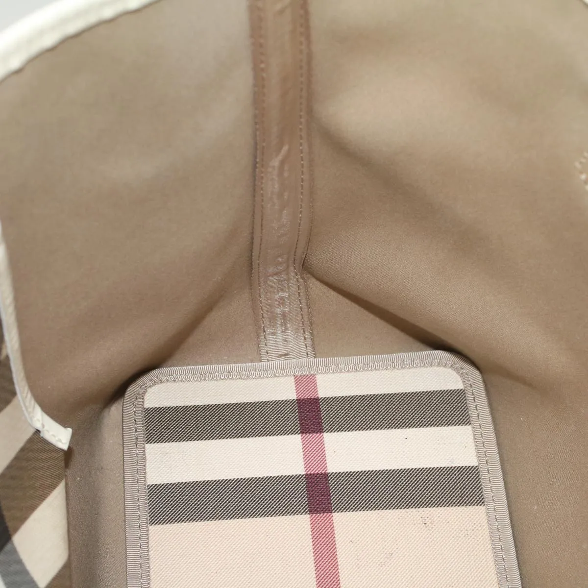 BURBERRY Nova Check Tote Bag PVC Leather Beige  51455