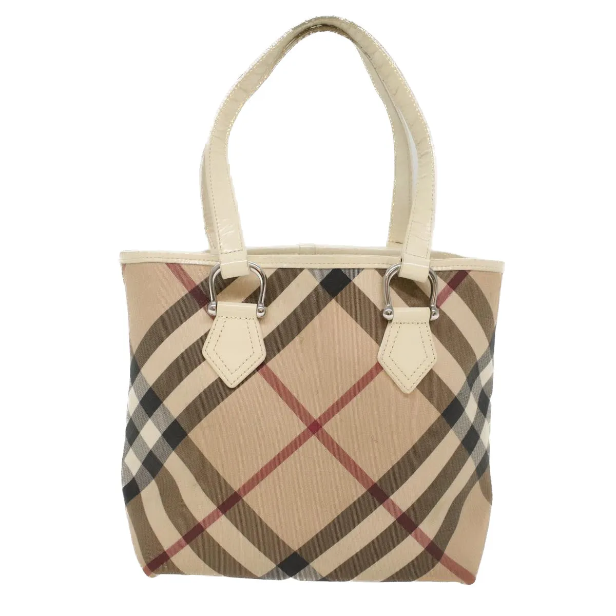 BURBERRY Nova Check Tote Bag PVC Leather Beige  51455