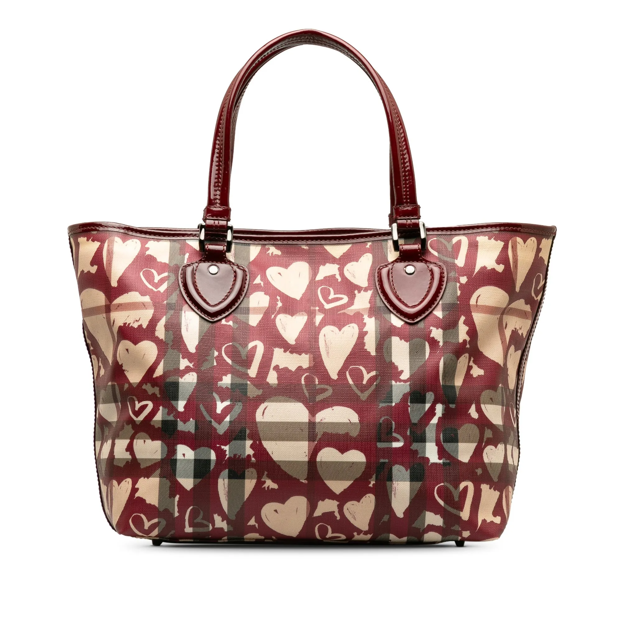 BURBERRY Super Nova Check Hearts Tote Tote Bag