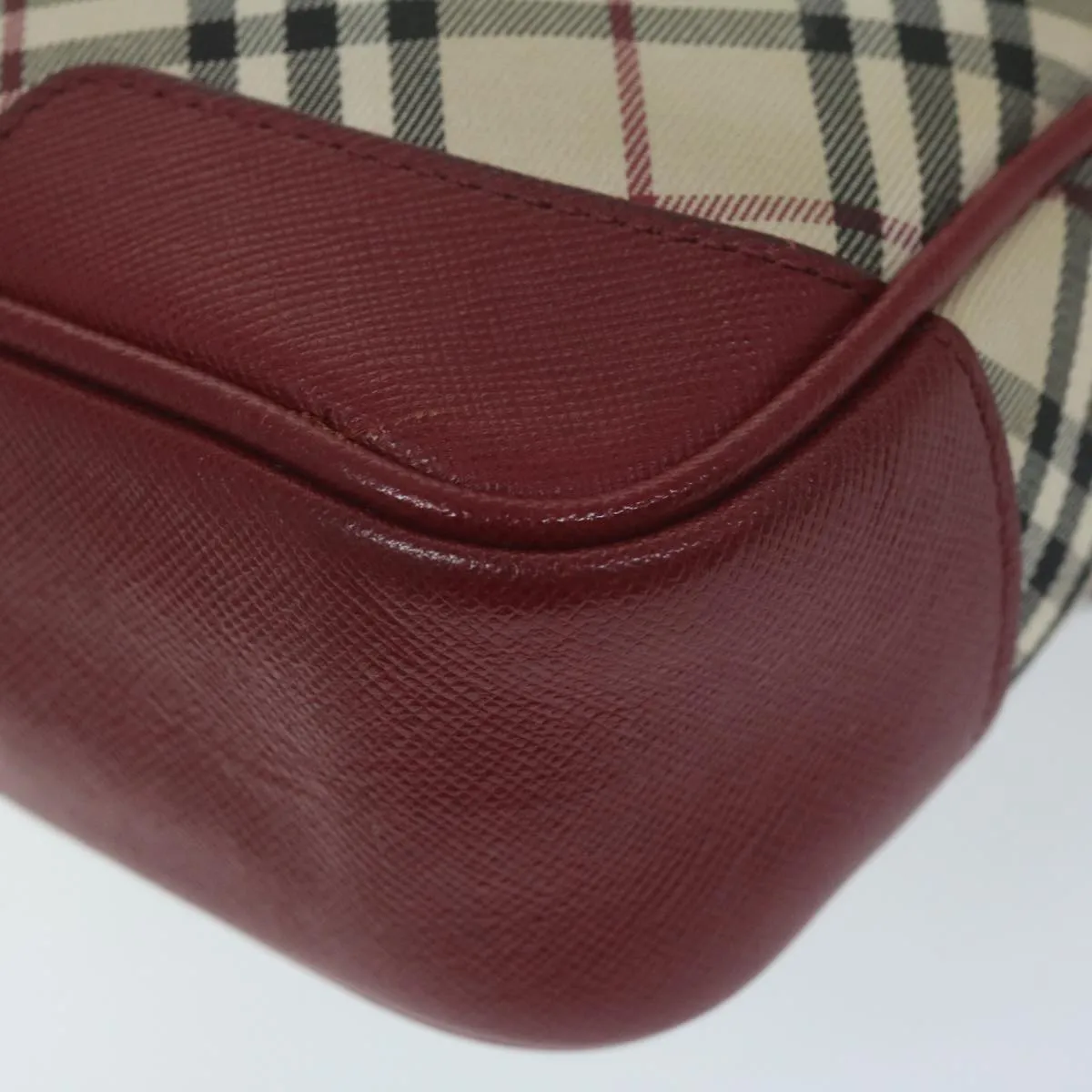 BURBERRYSs Nova Check Shoulder Bag Nylon Canvas Beige Red  63826