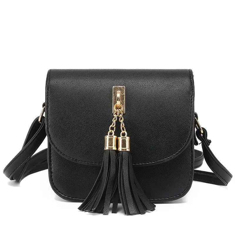 Candy Colored Handbag With Tassel Keychain