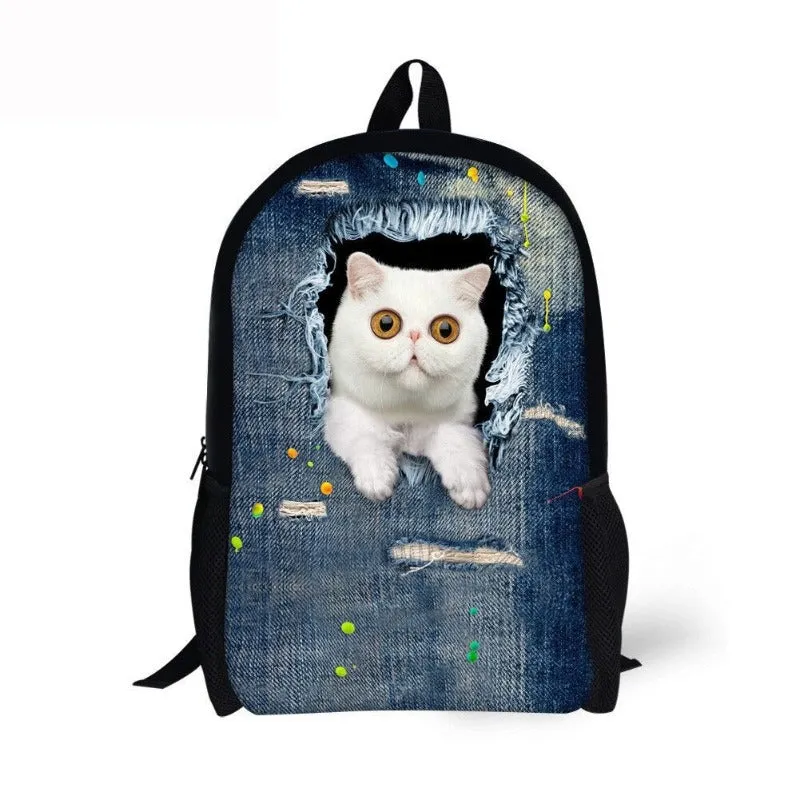 Canvas Animal Printing 3D School Bags