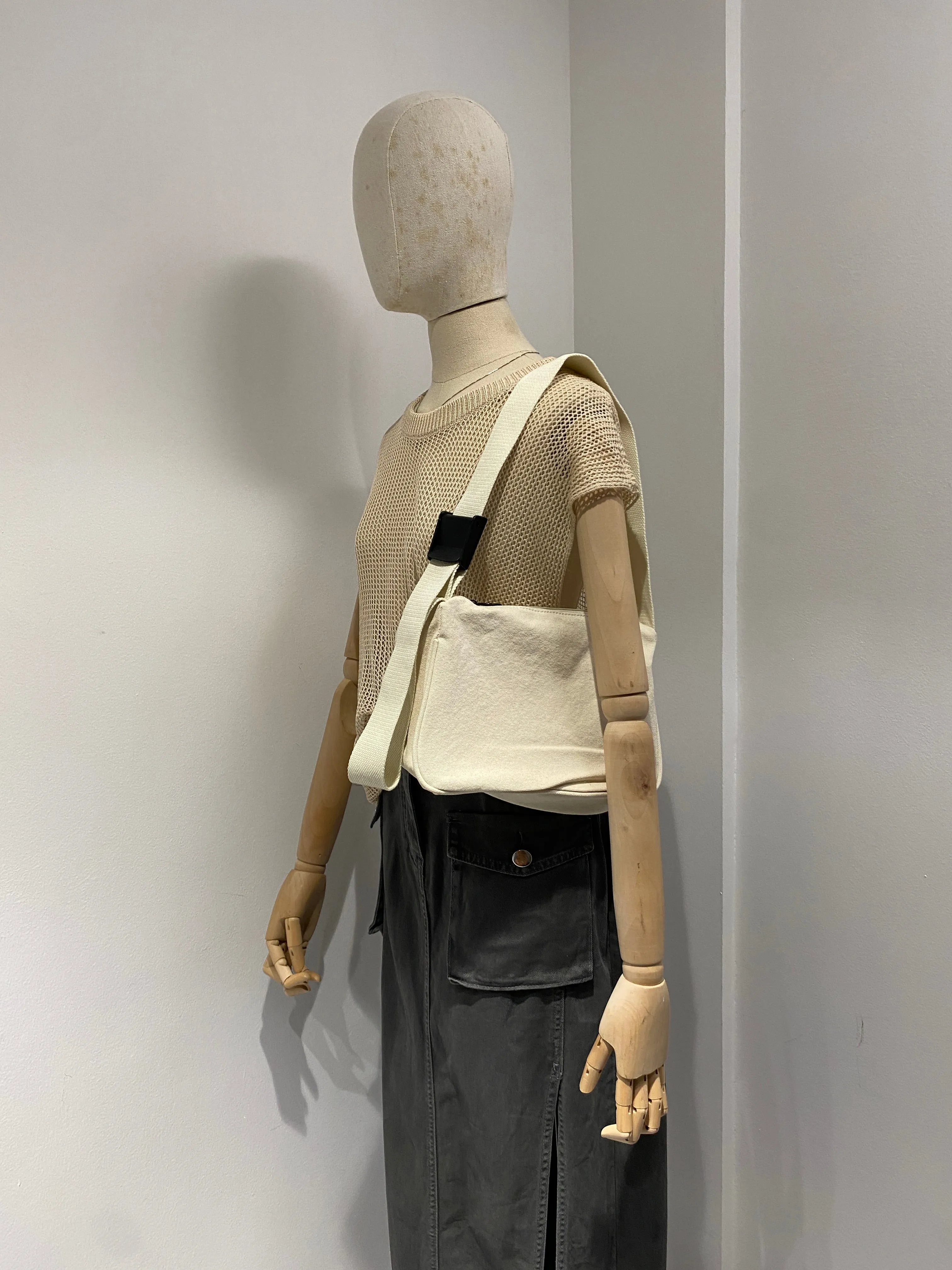 Canvas Shoulder Bag - Cream