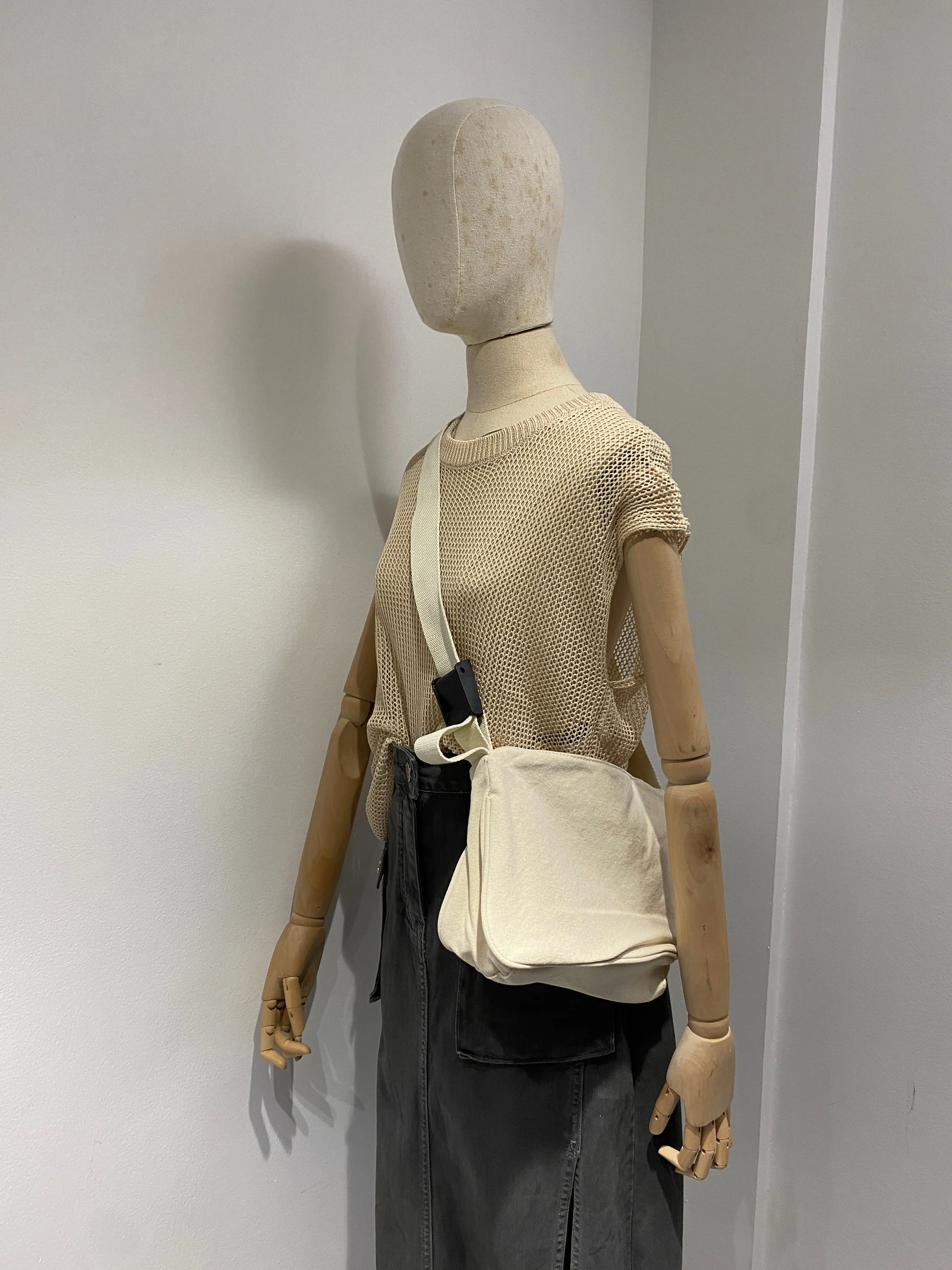 Canvas Shoulder Bag - Cream