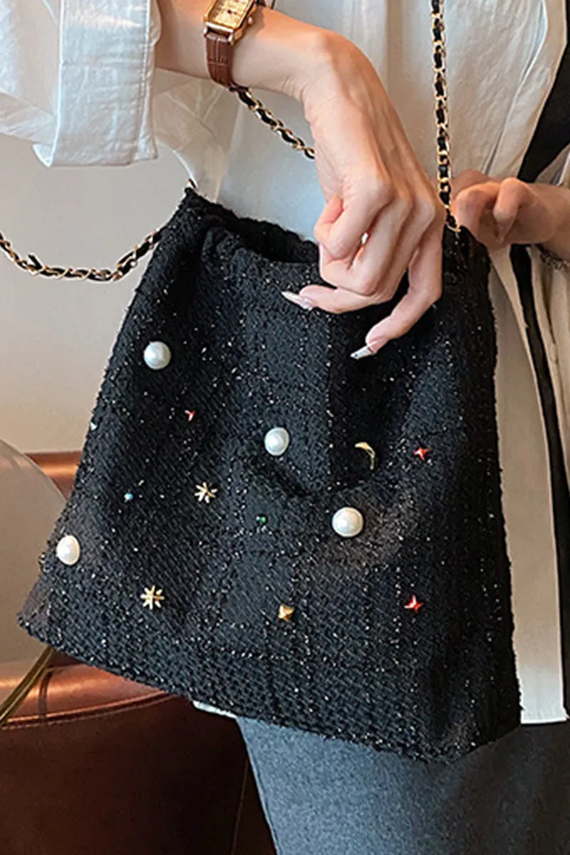 CHAIN SINGLE SHOULDER BUCKET BAG