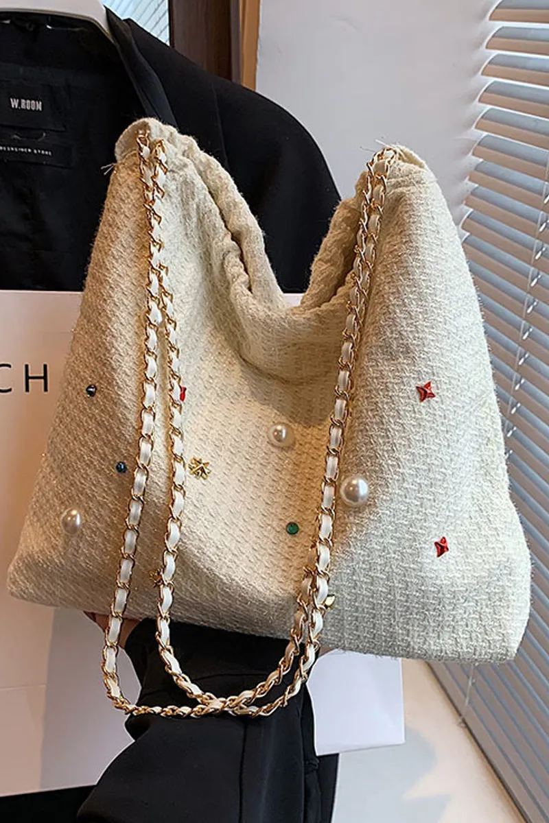 CHAIN SINGLE SHOULDER BUCKET BAG