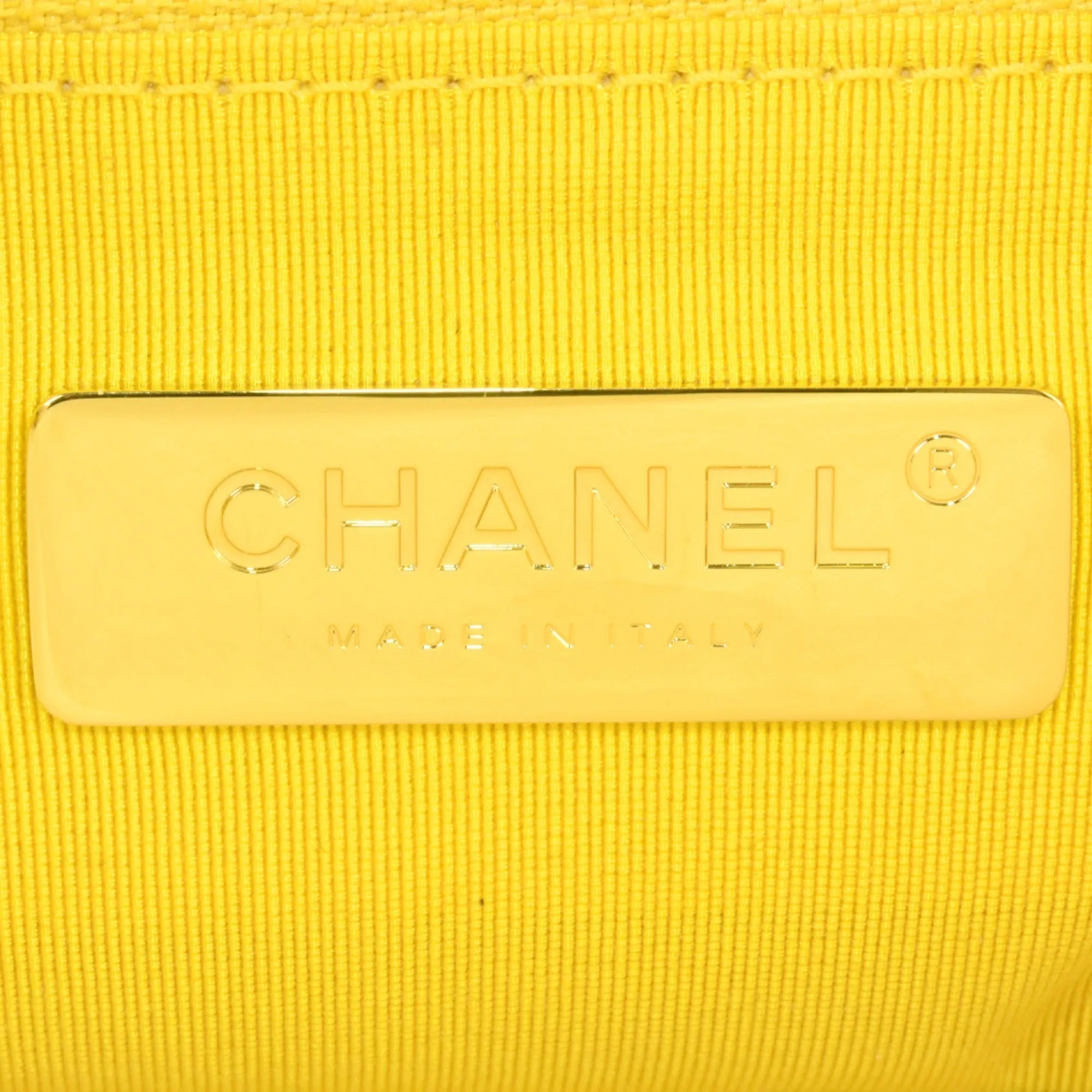 CHANEL 19 Matelasse Chain Shoulder Bag No. 30 Canvas Leather Yellow