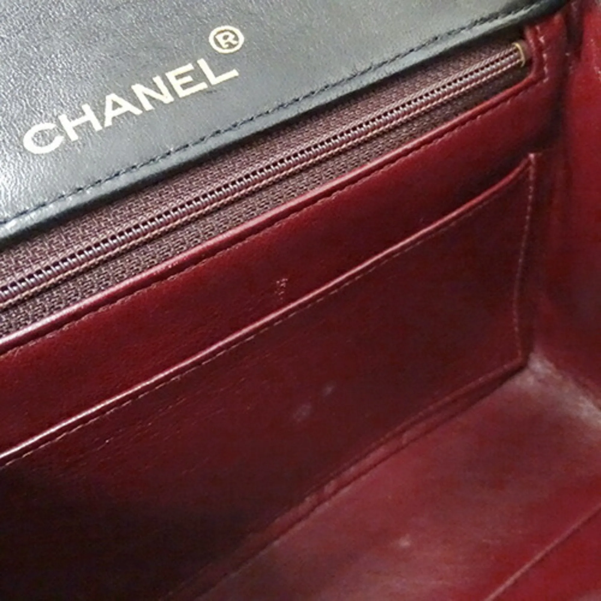 CHANEL bag matelasse lady's shoulder chain lambskin black