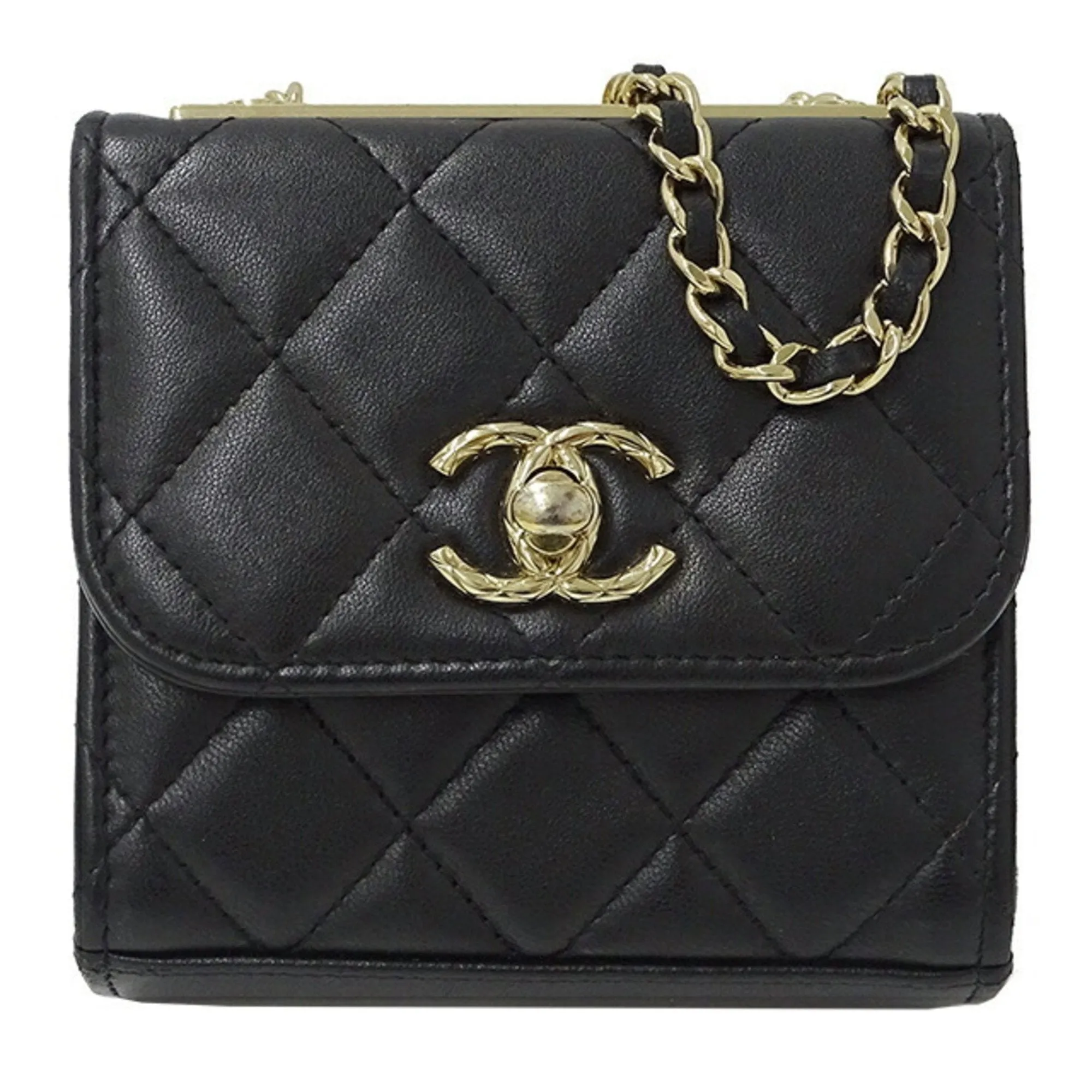 CHANEL Bag Matelasse Women's Shoulder Lambskin Chain Black