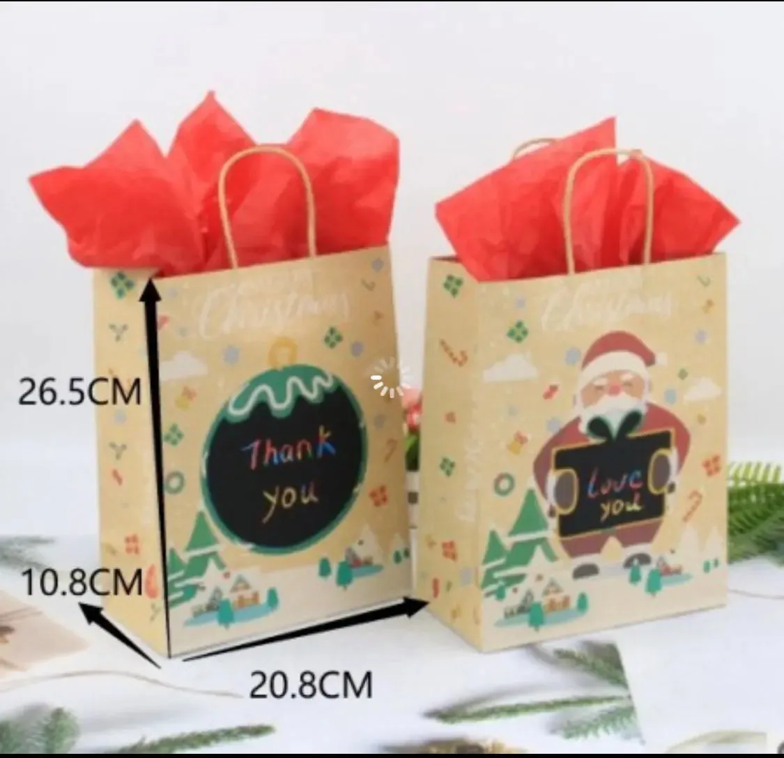 Christmas personalise Gift bakery pastry bags with tags (red green)