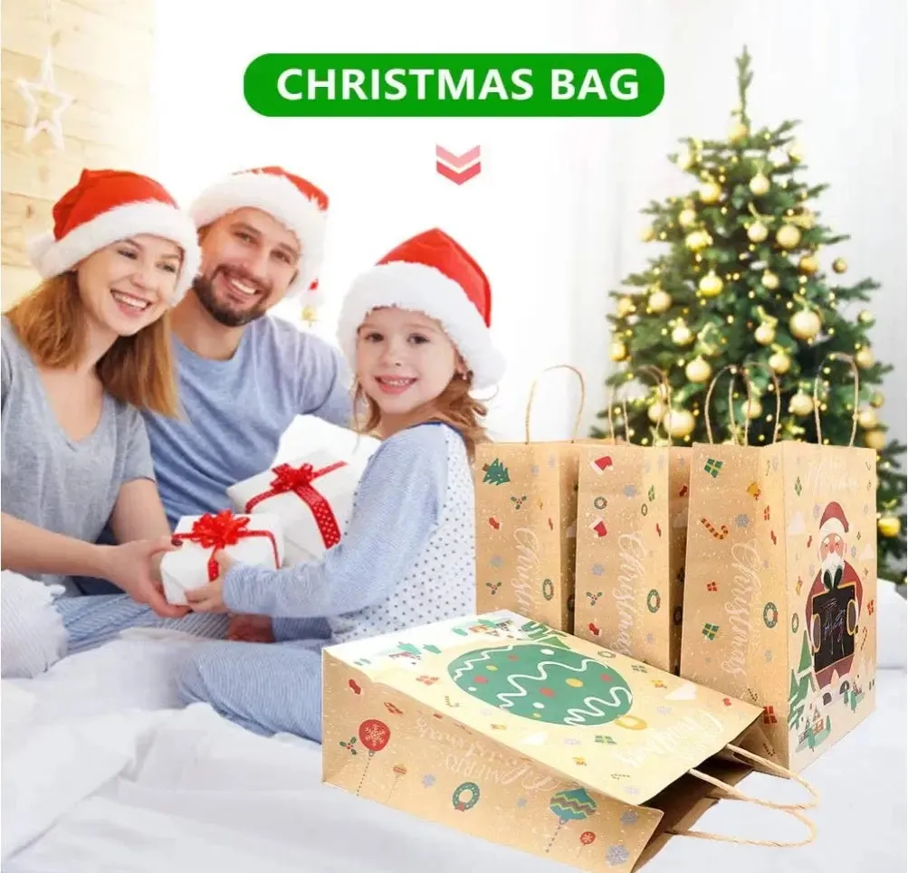 Christmas personalise Gift bakery pastry bags with tags (red green)