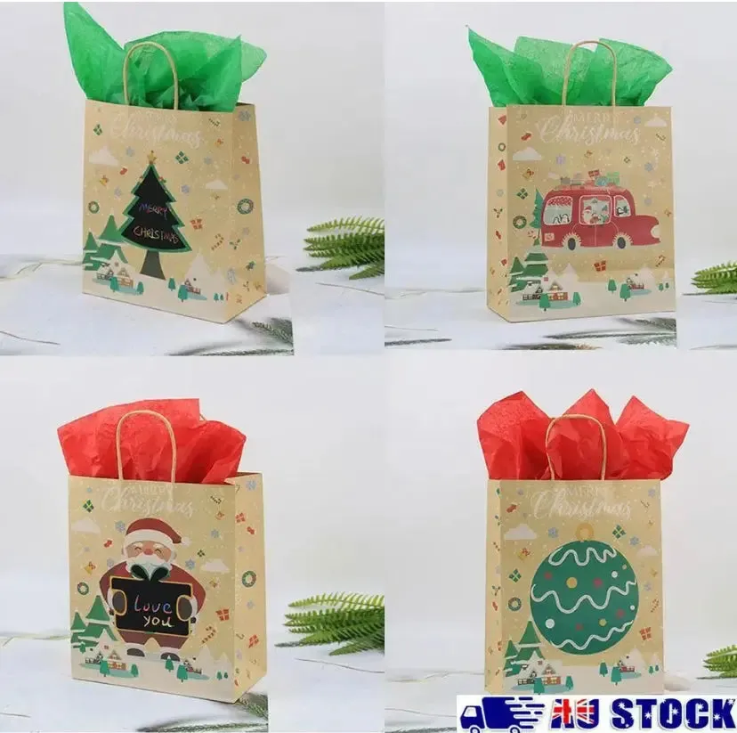 Christmas personalise Gift bakery pastry bags with tags (red green)