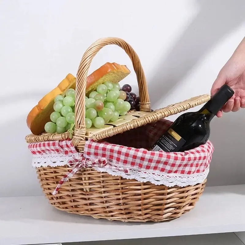 Country Style Wicker Picnic Basket