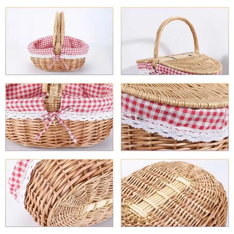 Country Style Wicker Picnic Basket