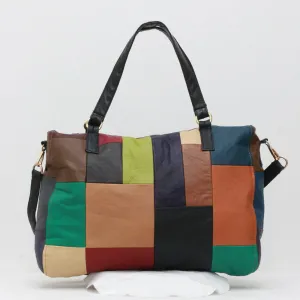 CR0019 Artisan-Crafted Reworked Leather Patchwork Bag