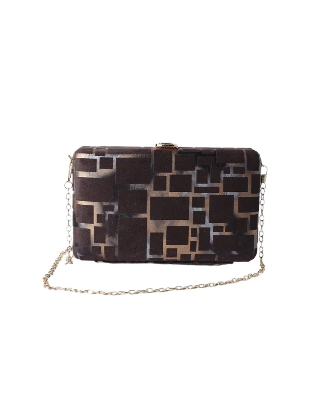 Cubic Mocha Charm Clutch