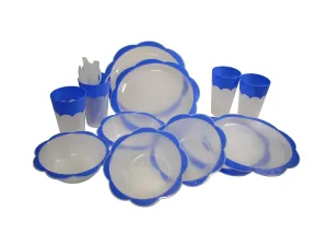 Cuisine Collection 24 Piece Plastic Picnic Set, Blue