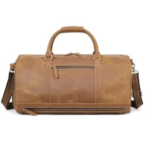 Deluxe Retro Leather Zipper Travel Messenger Bag