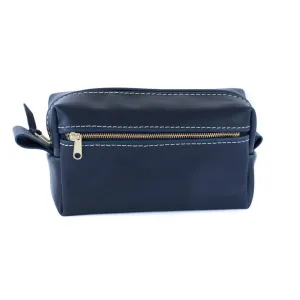 Double Zipper Leather Toiletry Bag - 4 Colors