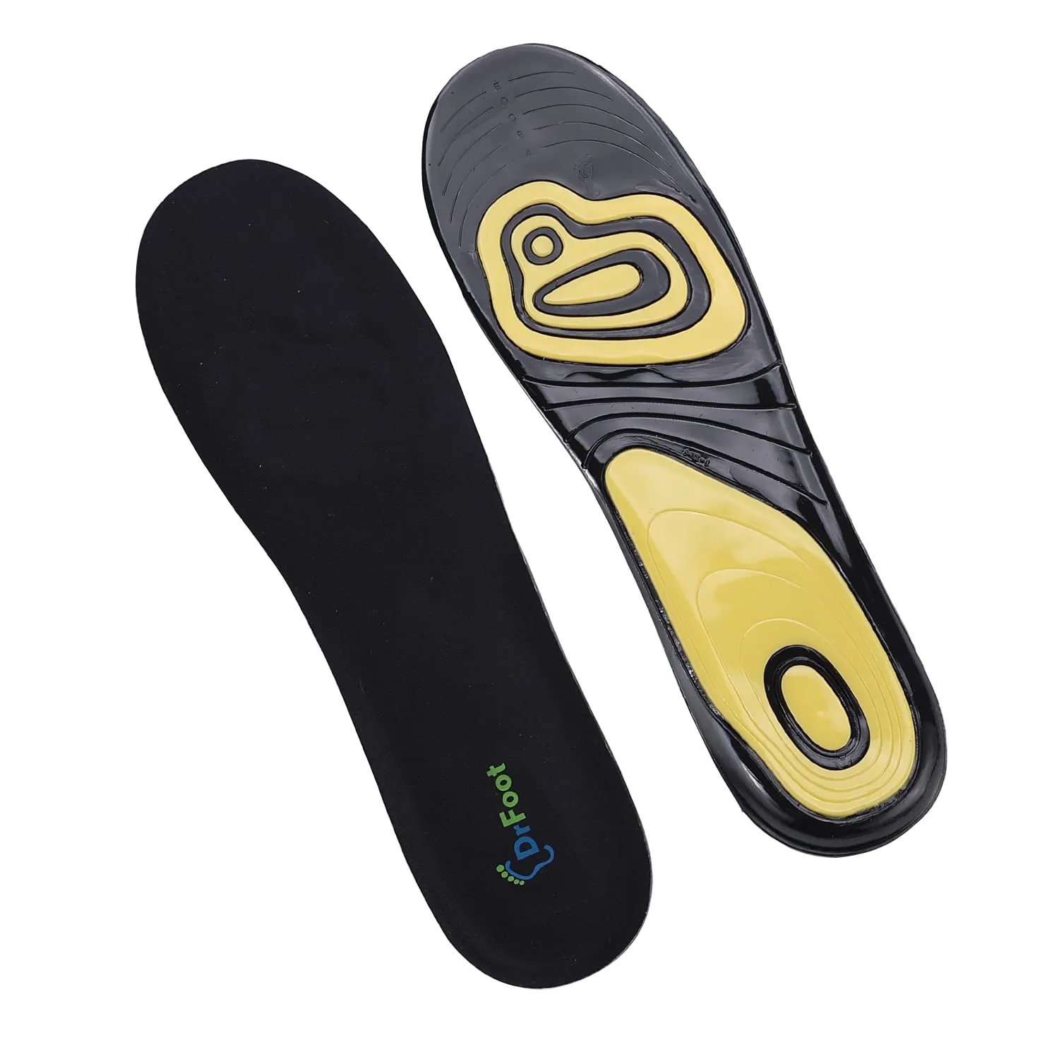 Dr Foot Dual Gel Insoles Anti-Microbial | For Walking, Running, Hiking & Regular Use | All Day Ultra Comfrort & Support & Shock Absorption With Dual Gel Technology | For Men – 1 Pair (Pack of 2)