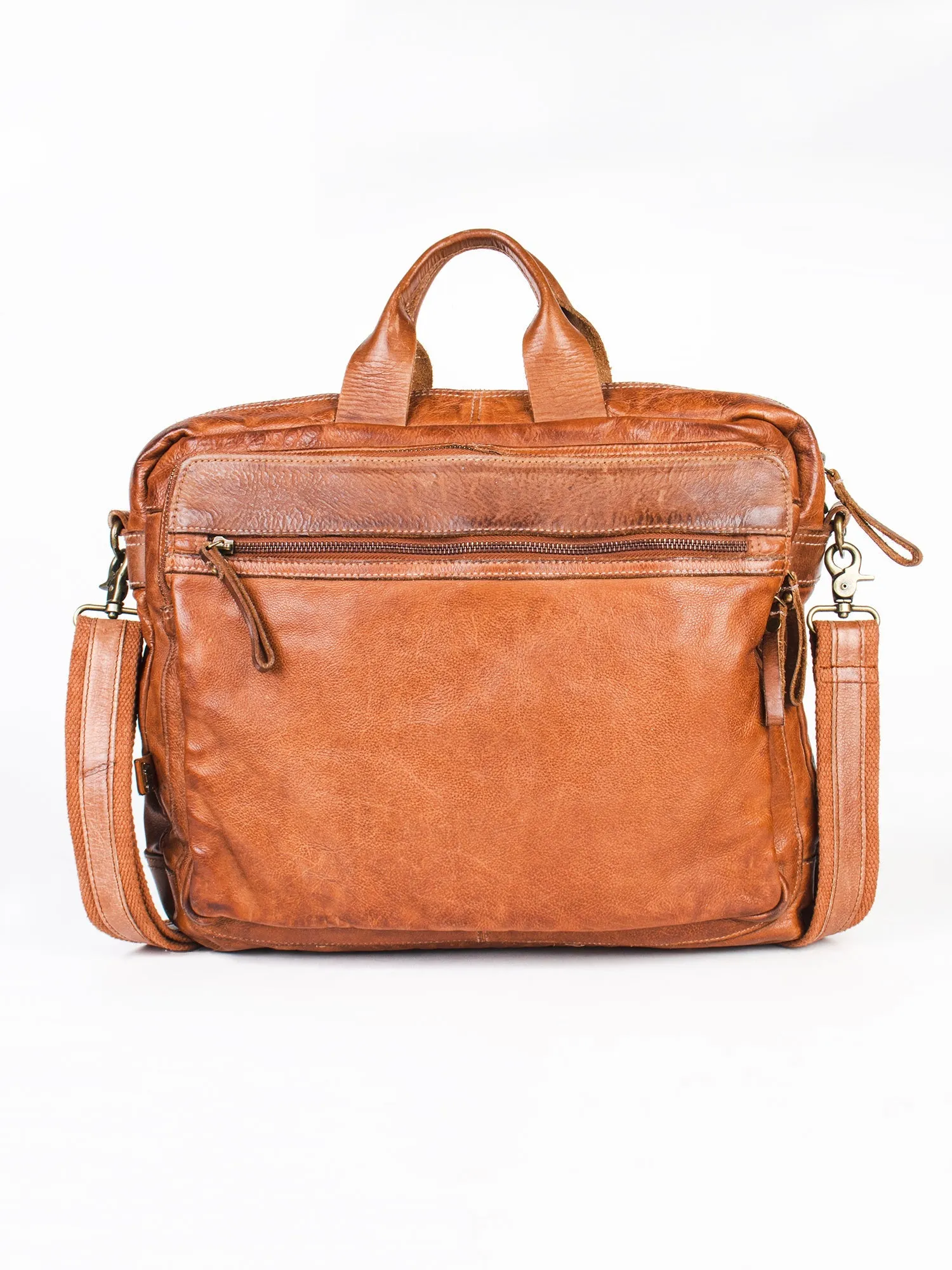 Enfield: Cognac Vintage Leather Men's Laptop Bag