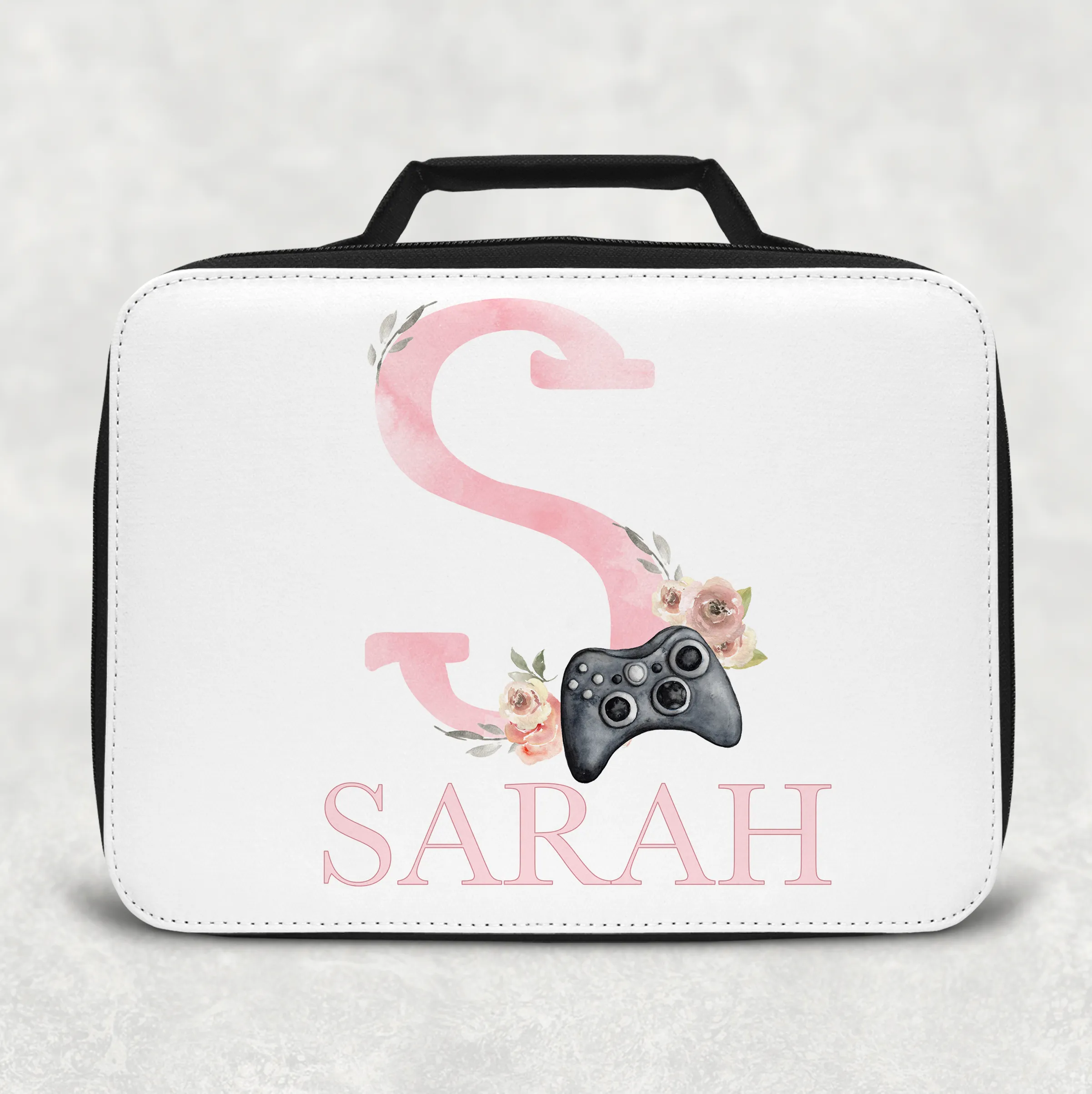 Gamer Pink Alphabet Insulated Lunch Bag