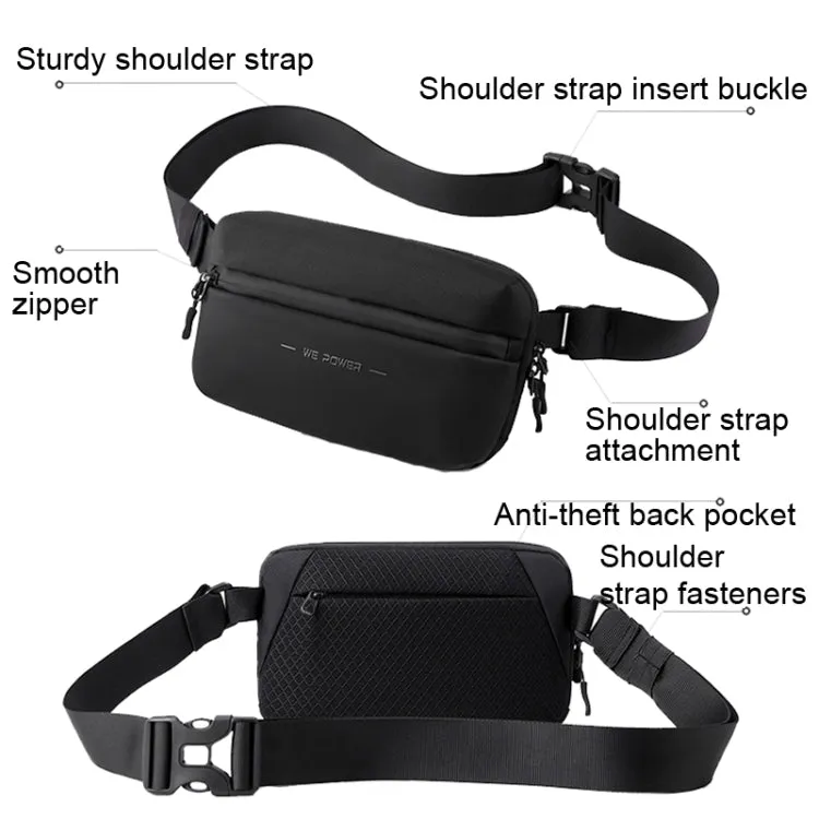 HAOSHUAI 2111 Men Chest Bag Outdoor Travel Waist Bag Minimalist Shoulder Bag(Grey)