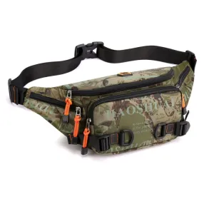 HAOSHUAI 5135 Outdoor Men Waist Bag Waterproof Nylon Cloth Men Bag(Camouflage)