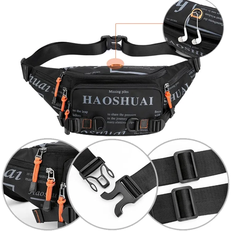 HAOSHUAI 5135 Outdoor Men Waist Bag Waterproof Nylon Cloth Men Bag(Camouflage)