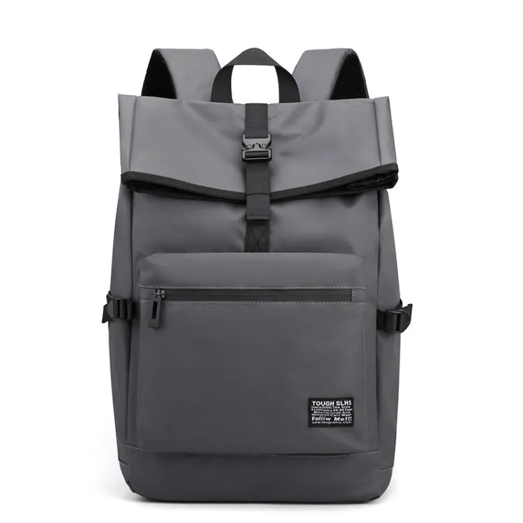 HAOSHUAI 810 Men Simple Leisure Travel Bag Computer Backpack(Grey)